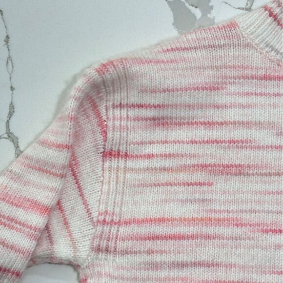 Talbots | Women’s Knit V-Neck Pink White Sweater Pink Size Mp - Picture 10 of 14